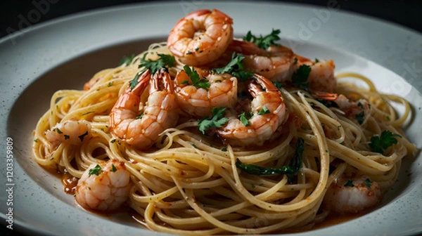 Obraz spaghetti with shrimp