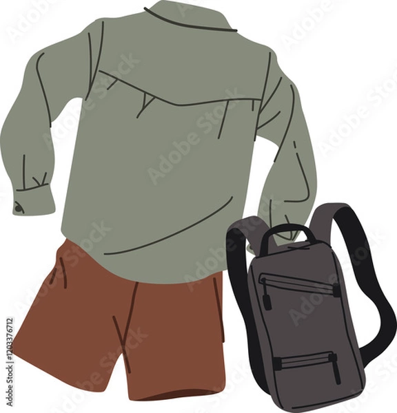 Obraz Backpacker travel stuff illustration