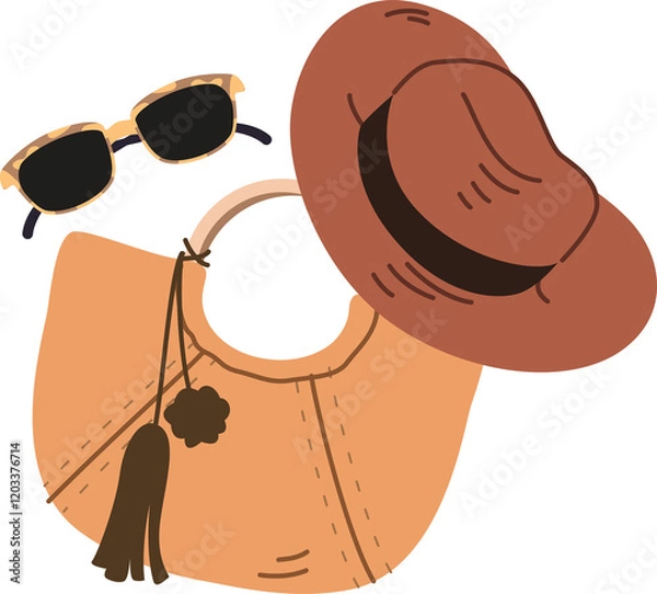 Obraz Beach travel stuff illustration