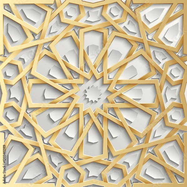 Obraz Islamic seamless pattern with stars. Vector background