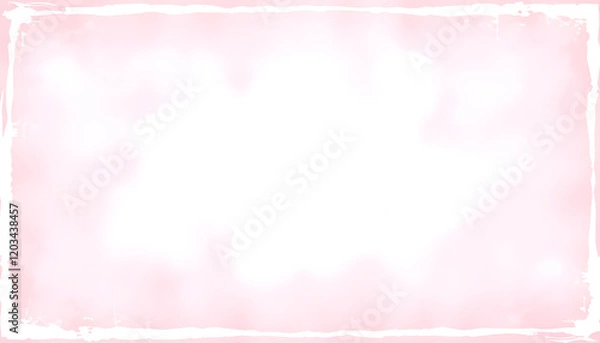 Fototapeta Pink background texture, old distressed vintage grunge in faded white center and pastel mauve pink border design that is blank with copyspace, detailed