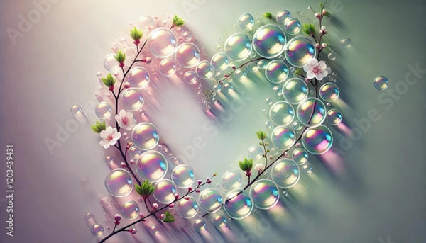 Fototapeta バレンタインの愛と感謝を象徴する背景画像.
結婚式やプロポーズのイメージに最適.
空間を活かしたエレガントな背景.
特別な日のための温かなデザイン.
ハートと自然が融合したデザイン.
カード、招待状、ウェルカムボードに最適化したデザイン.
記念日を彩る特別なデザイン.
generated by AI.
