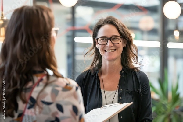 Fototapeta Friendly Manager Conducting One-on-One Interview