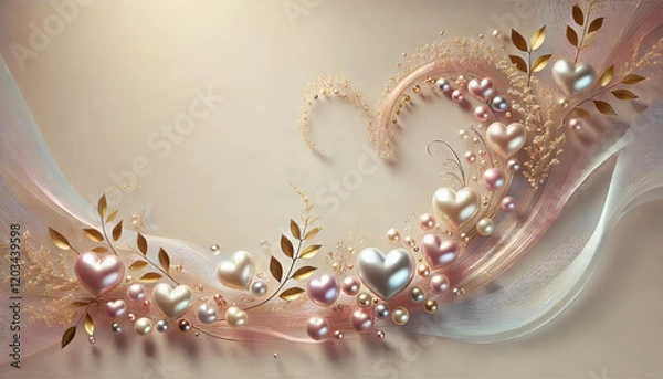 Fototapeta バレンタインの愛と感謝を象徴する背景画像.
結婚式やプロポーズのイメージに最適.
空間を活かしたエレガントな背景.
特別な日のための温かなデザイン.
ハートと自然が融合したデザイン.
カード、招待状、ウェルカムボードに最適化したデザイン.
記念日を彩る特別なデザイン.
generated by AI.
