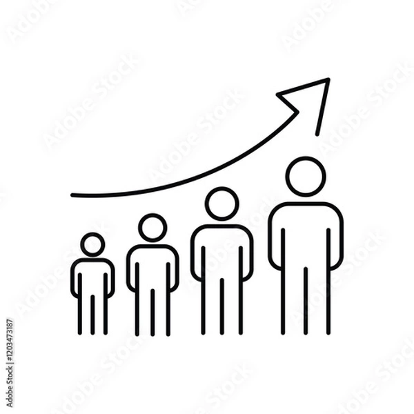 Obraz Population growth Concept, human geography vector icon design