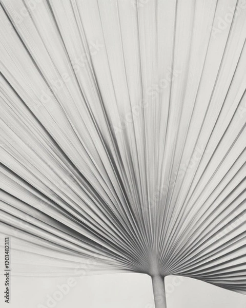 Fototapeta Monochrome close-up of palm leaf texture, black and white editorial content for branding, social media, Instagram, websites, and content marketing