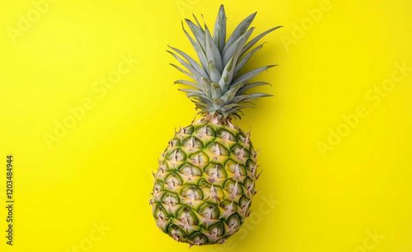 Obraz vibrant pineapple on yellow background 