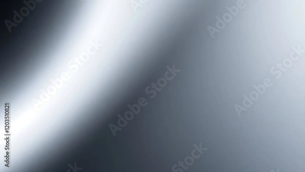 Obraz Metallic silver gradient background with smooth reflective texture perfect for modern designs, digital artwork, and elegant industrial themes