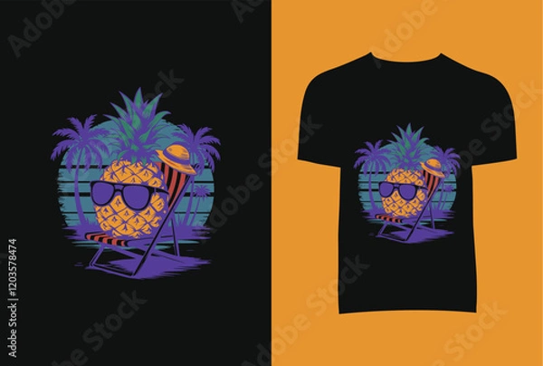 Fototapeta A black shirt with a pineapple on it
T-Shirt Design