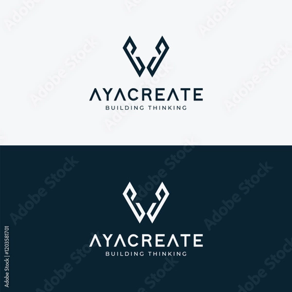 Fototapeta Real Estate Building Construction logo with the initial letter