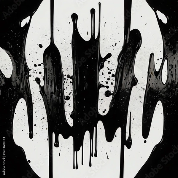 Fototapeta Generative AI. Abstract Black In Splash