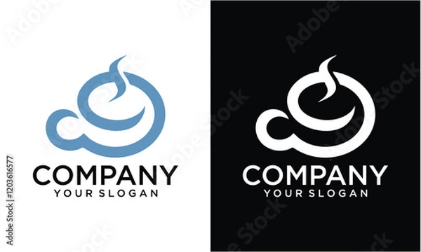 Fototapeta Creative cup with cloud logo