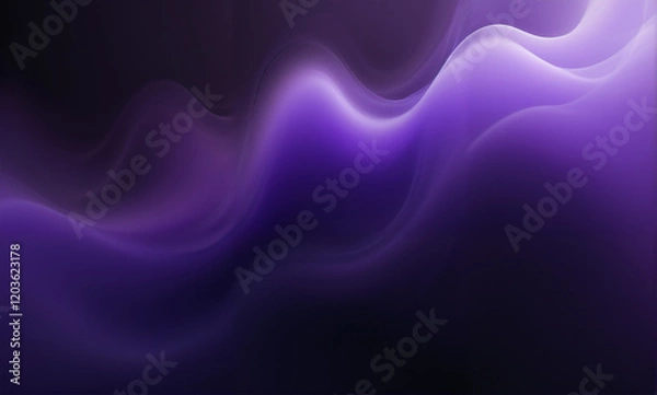 Fototapeta   A serene scene unfolds with a deep violet mist swirling gracefully against a black background. The intricate details are revealed through the soft gradient lighting and highly defined volu