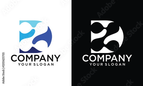 Fototapeta Creative letter DZ logo design