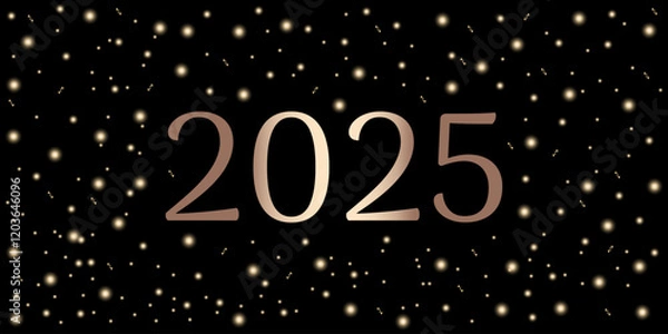 Obraz New Year gold particles on a dark background. Background or design element. Glitter for holiday backgrounds