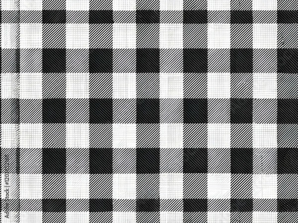 Obraz Black and White Diagonal Plaid Seamless Pattern.