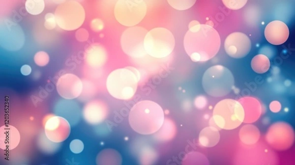 Fototapeta Colorful bokeh lights background. Blurred circle shapes. Multicolored blurry lights bokeh defocused abstract background for Christmas new year and celebration events.