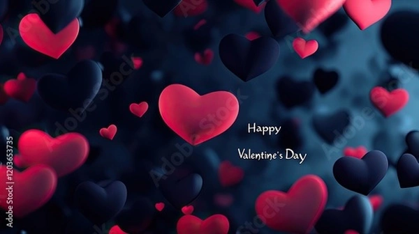 Fototapeta "Beautiful Heart with Valentine's Day Text for a Romantic and Heartfelt Celebration"