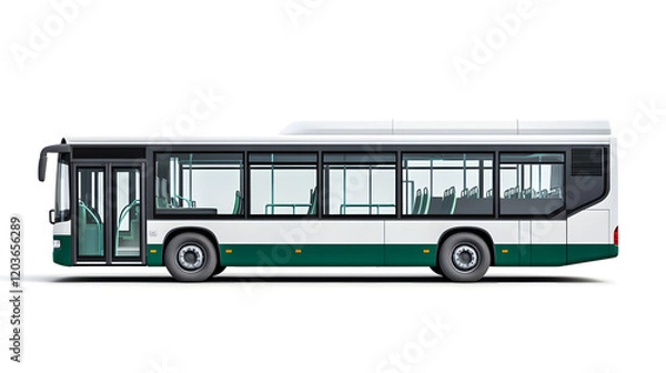 Obraz Modern Electric Bus with Futuristic Design on a White Background