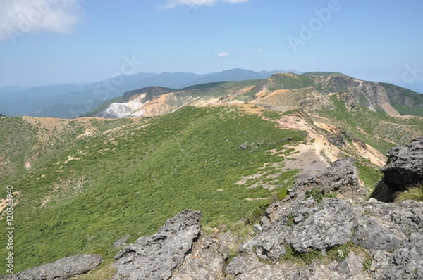 Fototapeta 安達太良山からの眺め　展望　眺望　絶景　空　山脈