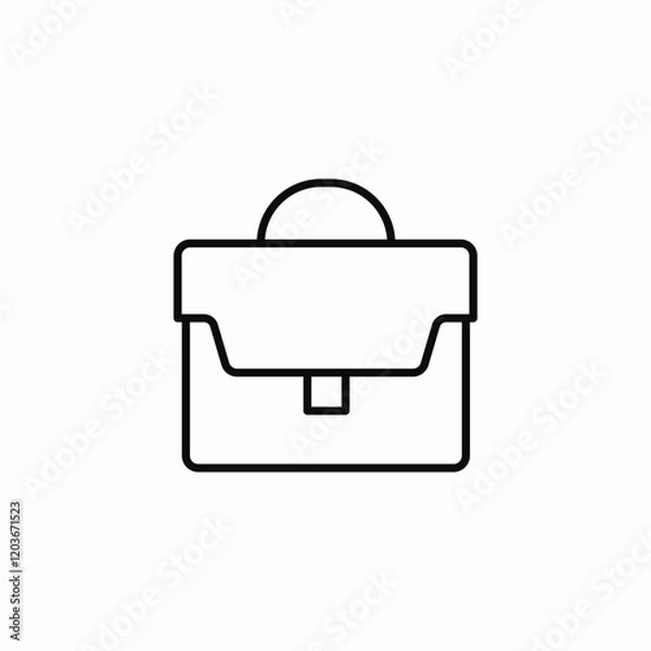 Obraz Briefcase business work bag icon vector sign