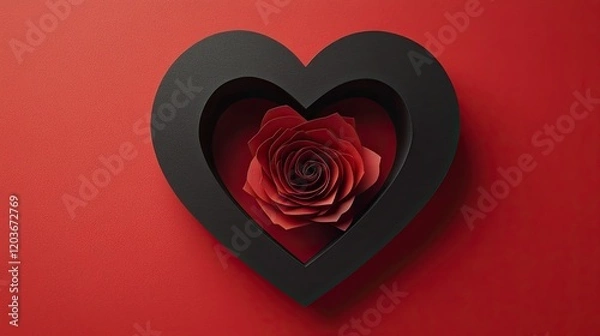 Fototapeta "Beautiful Valentine's Day Heart Wallpaper with Colorful Flowers for a Romantic Celebration"