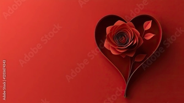 Fototapeta "Beautiful Valentine's Day Heart Wallpaper with Colorful Flowers for a Romantic Celebration"