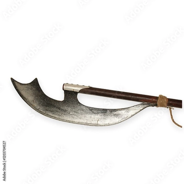 Fototapeta An exquisite and traditional polearm weapon featuring a uniquely designed blade that stands out