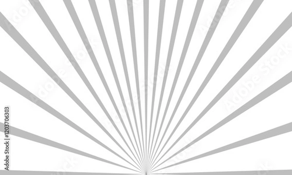 Fototapeta White and grey sunburst pattern background. Vector grey sun rays and sunburst backdrop background.