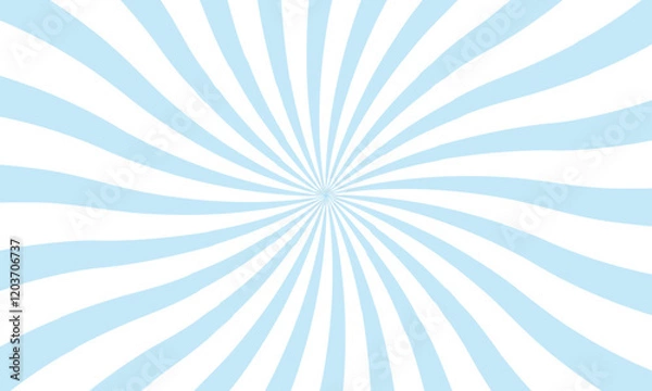 Fototapeta White and blue sunburst pattern background. Vector blue sun rays and sunburst backdrop background.