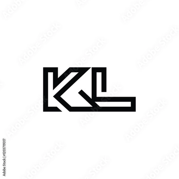 Obraz KL monogram logo design letter text name symbol monochrome logotype alphabet character simple logo