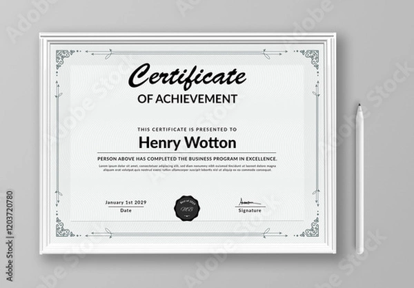 Fototapeta Classy Ornamental Certificate Template Layout