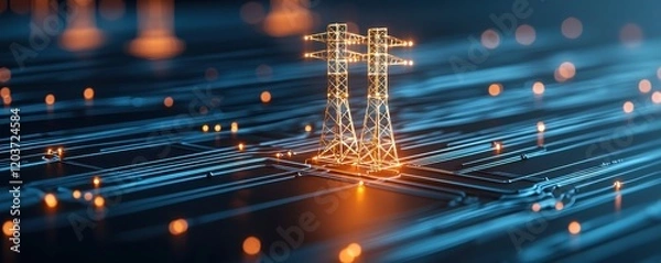 Fototapeta Harnessing ai-powered energy nodes for smart power grids