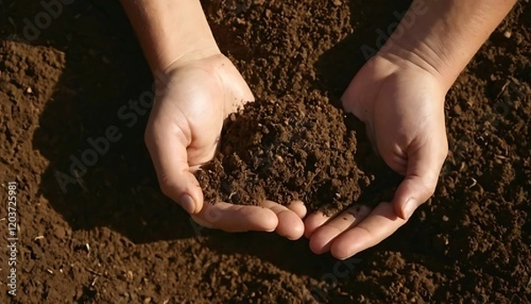 Fototapeta Future Agriculture Concept – Soil Quality Control Using Modern Technologies Before Planting. 3