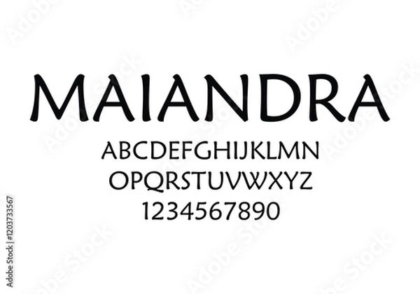 Fototapeta Maiandra font for logo and headline. Isolated vector typeset