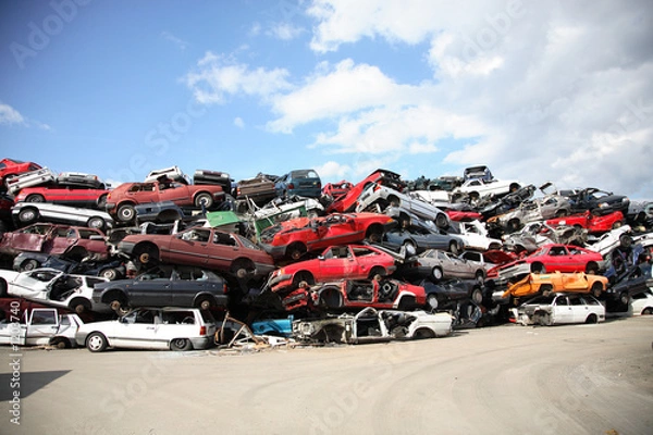 Obraz recyclage de vielles voitures