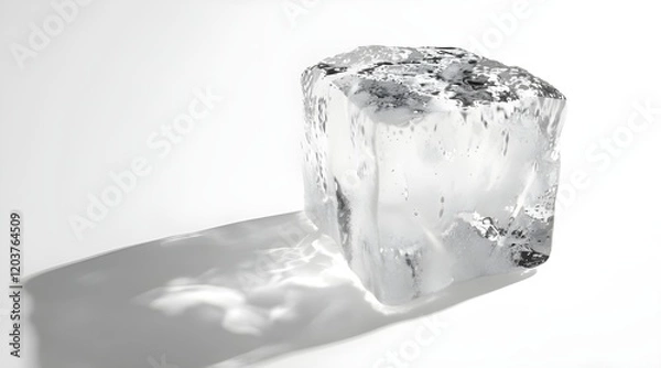 Obraz One melting ice cube white white background