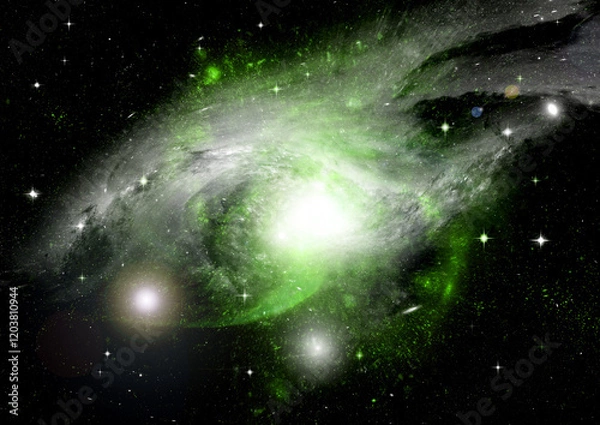 Obraz Stars. of a planet and galaxy in a free space Elements of this image furnished by NASA