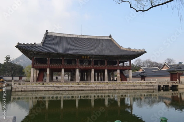 Fototapeta Беседка посреди озера