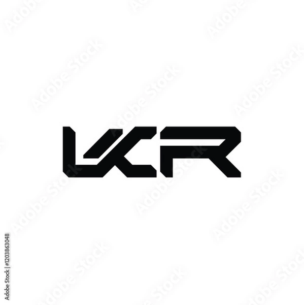 Fototapeta KR monogram logo design letter text name symbol monochrome logotype alphabet character simple logo