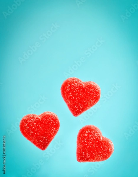 Obraz heart shaped candies with copy space