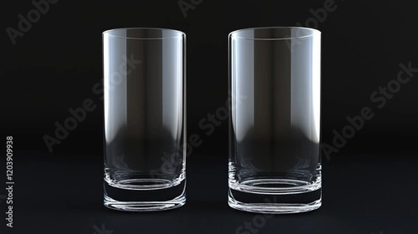 Fototapeta Minimalist image of empty drinking glasses