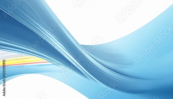 Fototapeta Abstract wavy minimal blue background with gradient colors