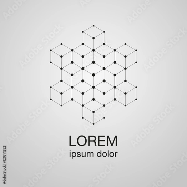 Fototapeta cubes lines logo design concept, vector logo template