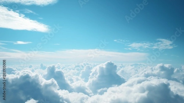 Fototapeta Serene view of clouds and clear sky