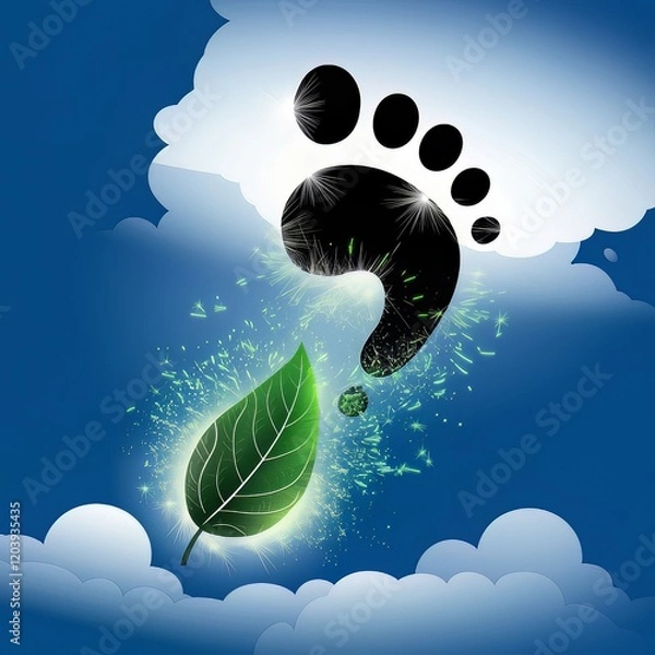 Obraz Sustainable Green Practices An emblem of ecological consciousness and eco-footprint design