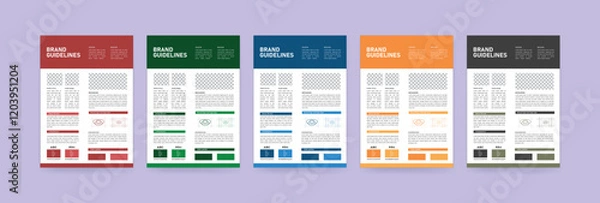 Obraz Brand Guidelines Presentation, A4 Brand Guidelines poster design, Brand Guideline Layout Set, Minimalist Brand Guidelines, Brand identity Template.