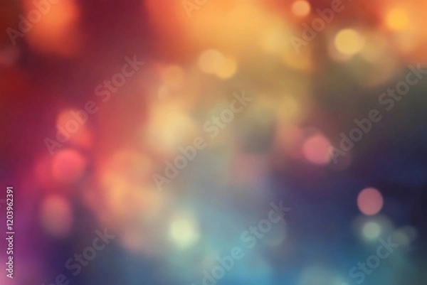 Fototapeta Blurred bright glowing lights of district in megapolis under dusk sky in evening on blurred background
