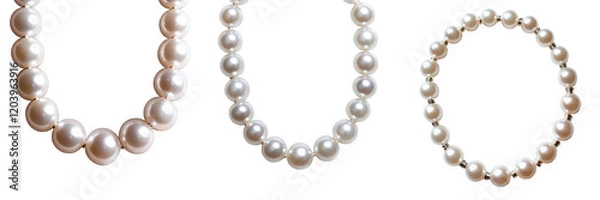 Obraz Elegant pearl necklaces in various styles and sizes