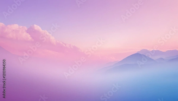 Fototapeta Abstract gradient mesh blending lavender, sky blue, and soft pink